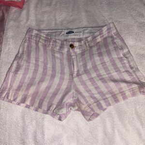 Old Navy Lavender & White Striped Women's Cotton Shorts